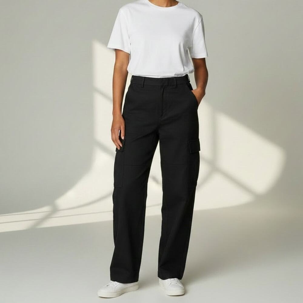 Kobi Halperin Denny Pant NWT Women's Sz S Black Cargo Linen Blend Breathable